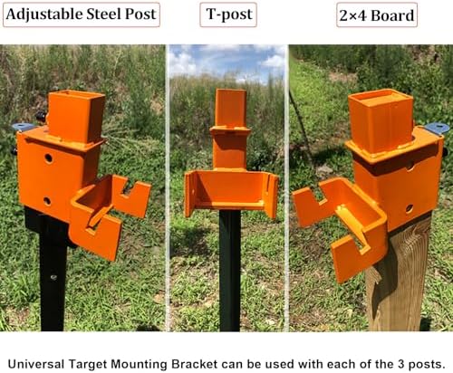 Highwild AR500 Steel Hostage Target 12" x 20" x 3/8" Armored Steel Bullseye Reactive IDPA Shooting Target with 2X4 T-Post Bracket