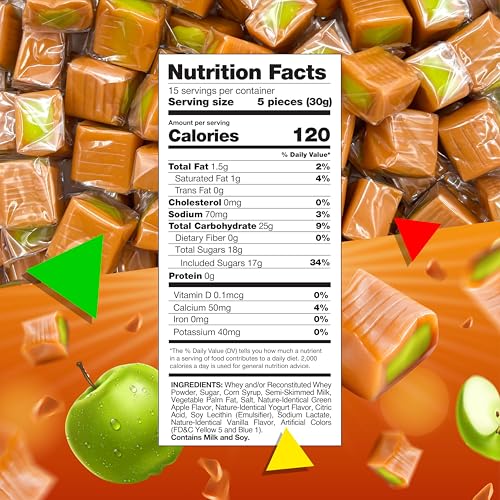 Caramel Candy Individually Wrapped, Caramel Cubes, 2 Lb Bag