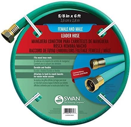 Swan Leader Hose with 5/8" Diameter by 6 Foot - 3 Pack, Male/Female