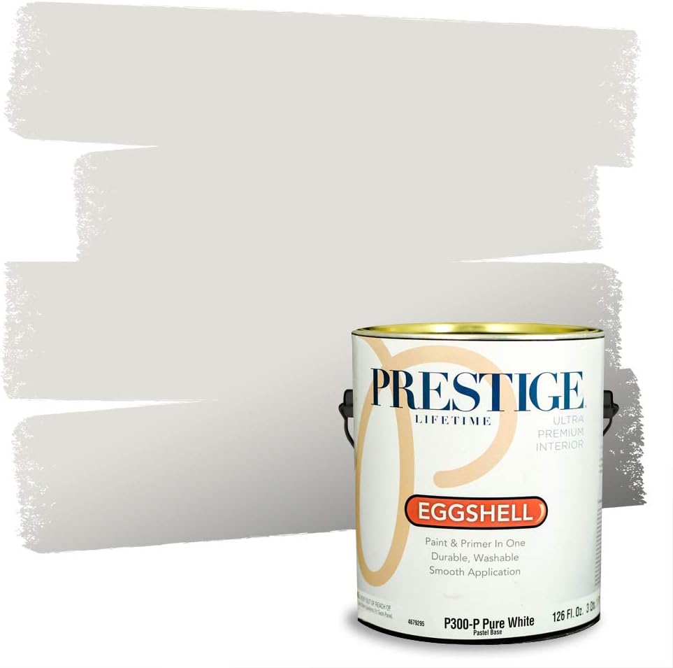 PRESTIGE Paints Exterior Paint and Primer In One, 1-Gallon, Flat, Comparable Match of Sherwin Williams* Grizzle Gray*