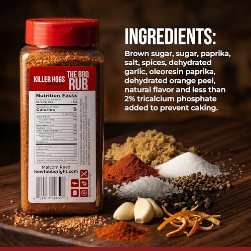 Killer Hogs The BBQ Rub, Grill and Smoking Seasoning, 11 oz | Championship Barbecue Spice Blend for Beef, Steak, Ribs, Burgers, Pork and Chicken, Convenient Shaker Container