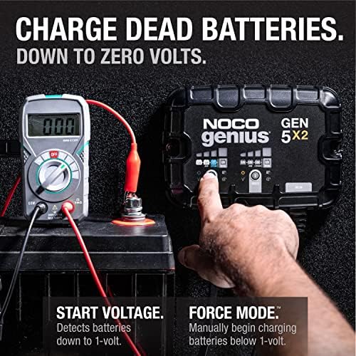 NOCO GEN5X2 12V 10A 2-Bank OnBoard Marine Battery Charger & Maintainer