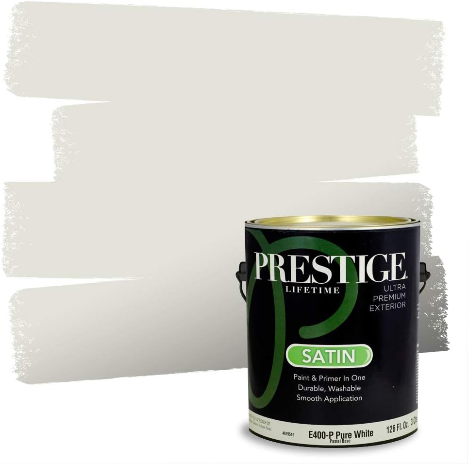 PRESTIGE Paints Exterior Paint and Primer In One, 1-Gallon, Satin, Comparable Match of Sherwin Williams* Ripe Olive*