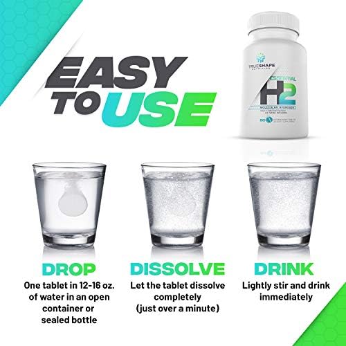Essential H2 Fizzy Molecular Hydrogen Tablets for Water Nutritional Supplement (Unflavored, 60 Servings)