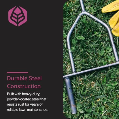Yard Butler Manual Lawn Coring Aerator, ID-6C - Lawn Care Tool for Aerating - Long-Handled - Power-Coated Steel Construction - Comfortable Cushioned Handles Garden Tool - Easy to Use | Long-Handled Aerator, Powder-Coated Steel Construction, Cushioned Han…
