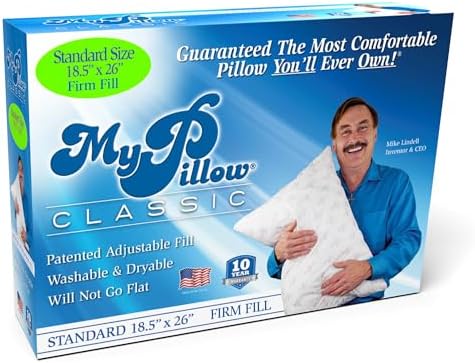 MyPillow Bedding Bed Pillows for Sleeping Standard Size, Perfect for Back, Stomach or Side Sleepers - My Pillow Classic Pillow [Standard, Firm]