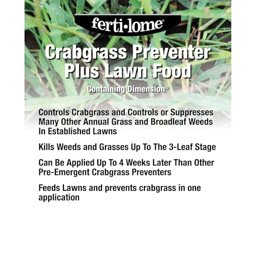 Fertilome (11907) Crabgrass Preventer + Lawn Food 20-0-3, 16 lbs | Dithiopyr + 20-0-3 NPK granules - Pre-emergent crabgrass + broadleaf control - Spring lawn care users