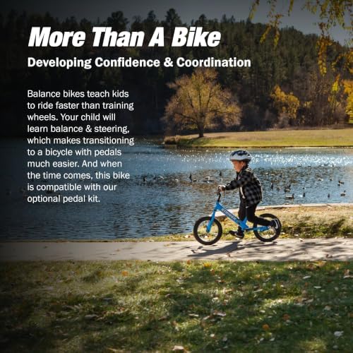 Strider 14x Classic, Awesome Blue - Balance Bike for Kids 3 to 6 Years -Includes Kid Sized Grips, Padded Seat, Performance Footrest, All-Purpose Tires Easy Assembly, Tool-Free Adjustments | No Pedals, Balance Bike with Adjustable Seat and Handlebars, Lig…