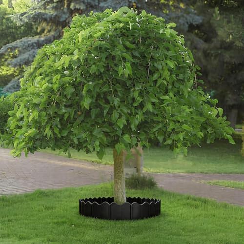 Orgrimmar Garden Edging Kit 40PCS Pound-in Interlocking Black(20”x5.3”)