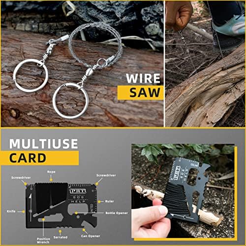 Survival Kit 14 in 1, Gifts for Men Dad Husband, Emergency Survival Gear and Equipment, Anniversary Birthday Gifts for Him Boyfriend, Hunting Fishing Camping Accessories