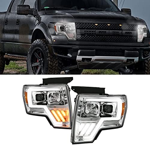 ANZO USA ANZO (111470) 2009-2013 Ford F-150 Projector Light Bar G4 Switchback H.L. Chrome Amber