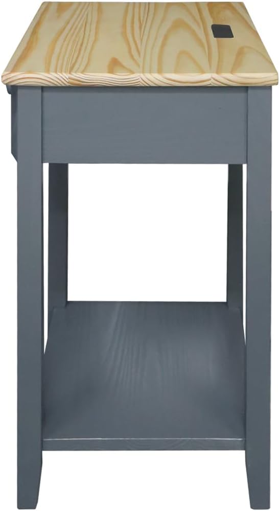 Casual Home Owl Night Stand with USB Port Charging Station and Drawer, 17.5"W x 14.25"D x 24.5"H, Espresso