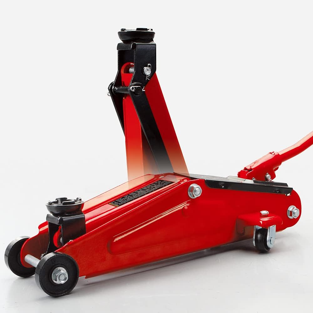 BIG RED AT84007R Torin Hydraulic Low Profile Service/Floor Jack with Dual Piston Quick Lift Pump, 4 Ton (8,000 lb) Capacity, Red