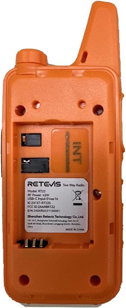 Retevis RT22 Compact & Lightweight FRS Walkie Talkies Long Range (4 Pack) | For Small Business, Camping, Hiking, Cruise, Safe Short Antenna, Comfortable to Carry, Loud & Clear Audio, USB-C