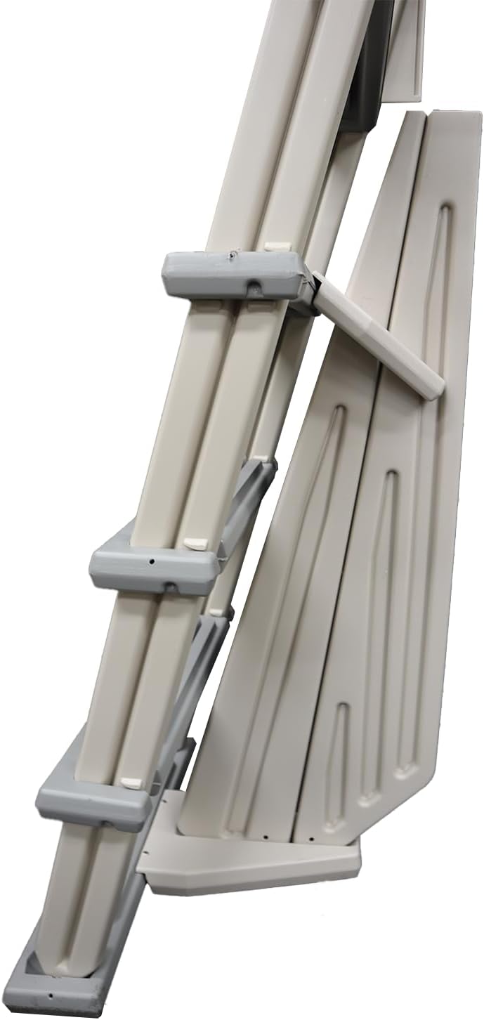 Confer Plastics 7000X Eliminator A-Frame Pool Ladder | Made in USA | Adjustable 48–54 in | Lockable Outer Steps | Heavy-Duty, Stable