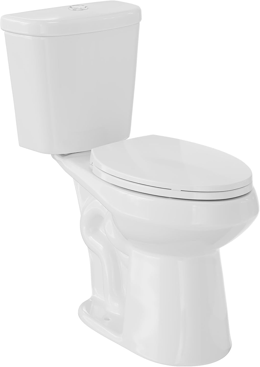 Two-Piece Toilets for Bathrooms, Comfort ADA Toilet with 19" Height, Elongated with Soft Close Seat, Power Flush 1.28 GPF