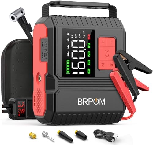 Car Jump Starter with Air Compressor, 9000A Peak 26800mah (Up to All Gas or 12.0L Diesel Engine