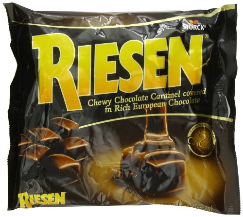 Riesen Dark Chocolate Covered Caramel Candies - Individually Wrapped Soft & Chewy Candy Pieces, 45% Cacao, European Dark Chocolate - 30 oz Bulk Bag (Pack of 1)