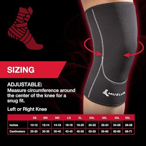 Mueller Sports Medicine Closed Patella Knee Sleeve, Knee Pain Relief Support for Men and Women, Ideal for Arthritis, Sprains, Black