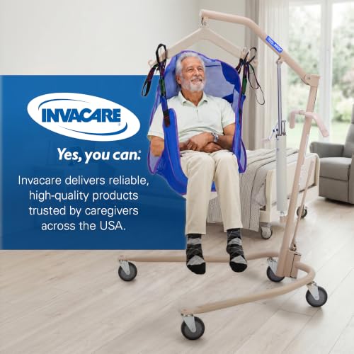 Invacare Hydraulic Patient Lift, Lightweight Transfer Lift Chair with 450 lb Weight Capacity, Bent Mast for Safer Transfers, 6-Point Padded Swivel Bar