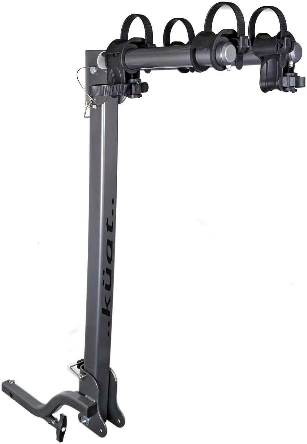 Kuat Beta Hitch-Mounted Bike Rack, 2 Bike Capacity | Hanging-Style Durable Lightweight Aluminum Powder Coated Tilting-Down Gray Bicycle Car Truck Transportation Hauling Rack