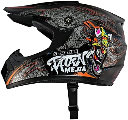 Motocross Helmet ATV Dirt Bike Helmets Off-Road Helmet with Gloves Goggles for Unisex Adult Youth DOT/FMVSS 218 Approved (Medium, Black)