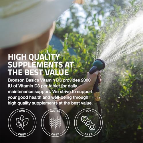 Bronson Vitamin D3 2000 IU (50mcg) Non-GMO, 360 Tablets