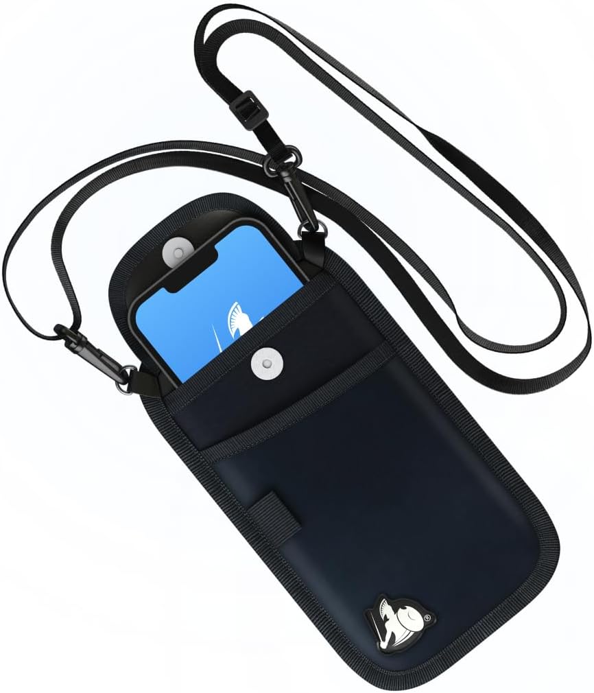 DefenderShield EMF Cell Phone Pouch with Extra Pocket (Black)
