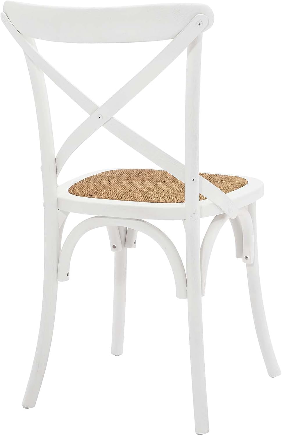 Modway Gear Rustic Modern Farmhouse Elm Wood Rattan Dining Chair in Gray