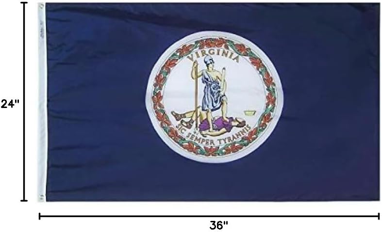 Annin Flagmakers Virginia State Flag USA-Made to Official State Design Specifications, 3 x 5 Feet (Model 145660) | USA-Made to Official State Design Specifications