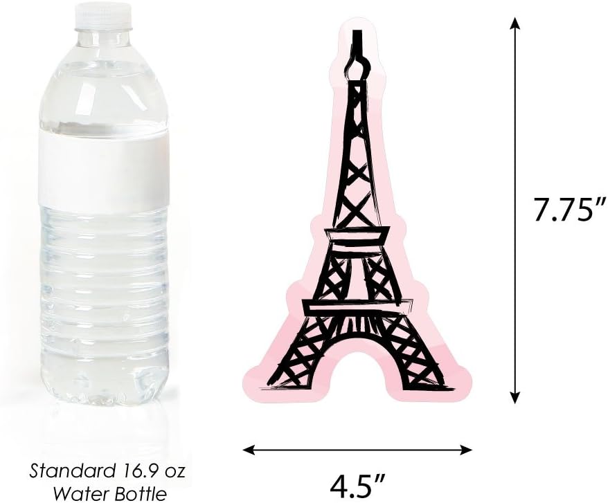 Big Dot of Happiness Paris, Ooh La La - Eiffel Tower Decorations DIY Paris Themed Baby Shower or Birthday Party Essentials - Set of 20