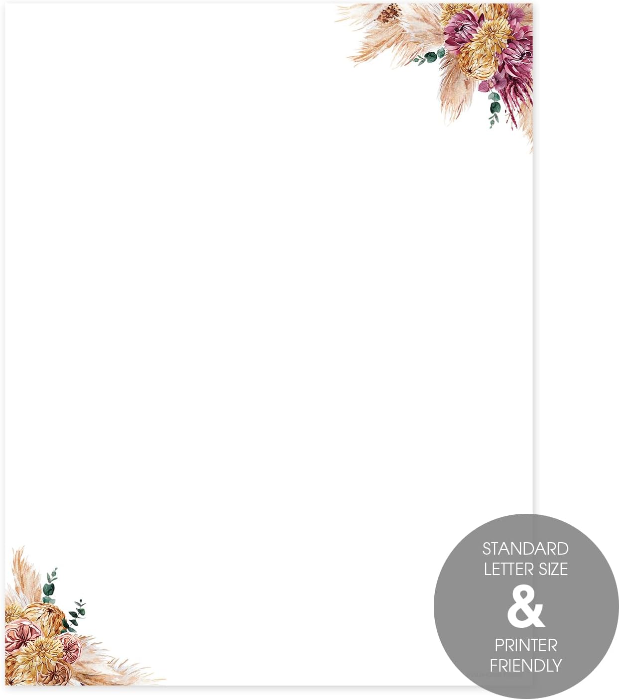 Great Papers! Lush Greenery Letterhead / 80 Floral Sheets 8.5" x 11" Beautiful Watercolor Botanical All Occasion Letter Paper