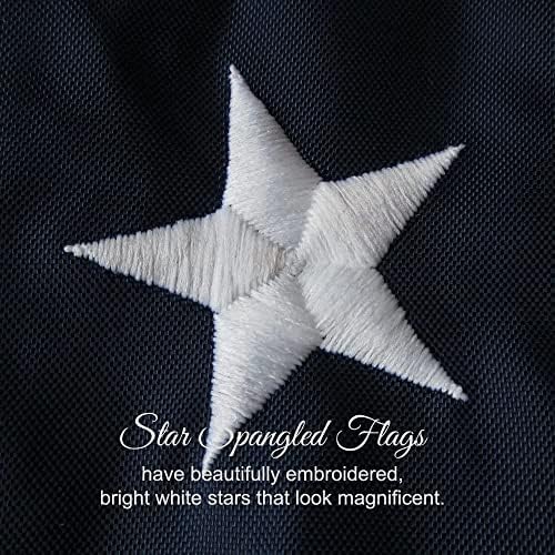 American Flag 4x6-100% Made In USA using Tough, Long Lasting Nylon Built for Outdoor Use, Featuring Embroidered Stars and Sewn Stripes plus Superior Quadruple Stitching on the Fly End