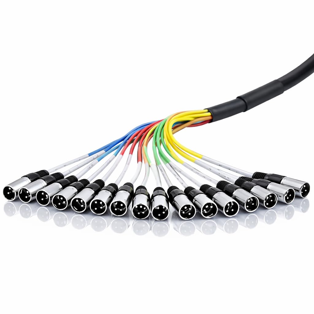 Seismic Audio - SARLX-16x100-16 Channel XLR Colored Mutil-Patch Snake Cable 100 Feet