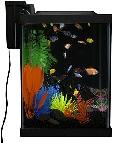 GloFish Crescent aquarium Kit 3 Gallons, Includes Hidden Blue LED Light And Internal Filter