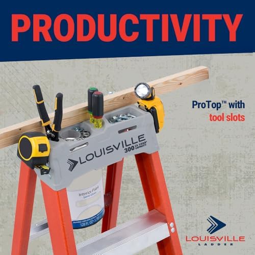 Louisville Ladder 2-Foot Fiberglass Step Stool Industrial, 300-Pound Load Capacity, Type IA, FS1502