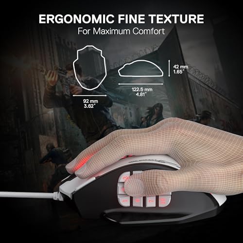 Redragon M908 Wired MMO RGB Gaming Mouse 12400 DPI Remapping Keys | Stable Lag-Free Connection, Redefine Keybinding Macro, Vibing Backlight, Ergonomic Grip Body Comfort