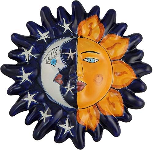 COLOR Y TRADICIÓN Mexican Talavera Ceramic Sun Face Wall Decor Hanging Pottery Folk Art # 13