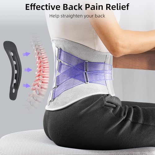 FREETOO Lower Back Brace For Women For Pain, Lumbar Back Support Brace | 3D Knitted Fabric,Metal Plate,Lumbar Pad, Herniated Disc,Sciatica,Strain,Scoliosis, Work,Heavy Lifting,Driving,Cycling,Gym
