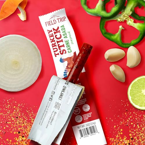Field Trip Grass Fed Pepperoni Jerky Snack Sticks, Keto, Paleo, Gluten Free, Allergy Friendly Snack, High Protein, 50 Calorie Snack, 0.5oz, 24 Pack | Grass Fed, Keto, Paleo, Gluten Free, Allergy Friendly Snack, High Protein, 50 Calorie Snack