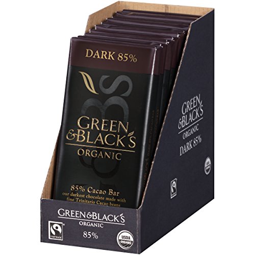 Green & Black's Organic Dark Chocolate, 85% Cacao, 90g (Pack of 10)