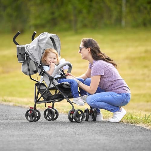 Dream On Me Vista Moonwalk Baby Stroller in Light Gray, Lightweight Infant Stroller with Compact Fold