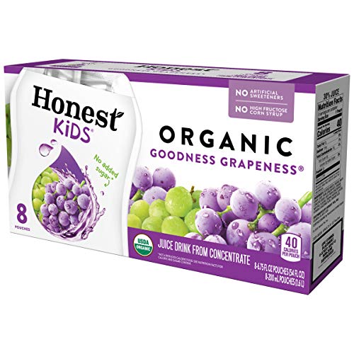 Honest Kids Appley Ever After, Organic Juice Drink, 6 Fl oz Juice Boxes, Pack Of 40, Apple