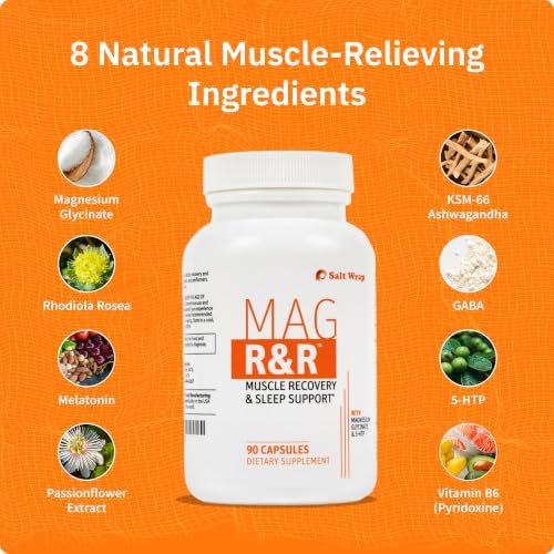 SaltWrap Mag R&R - Nighttime Muscle Cramps Support, Natural Sleep Support for Adults with Magnesium Glycinate for Muscle Spasm and Leg Cramps Relief
