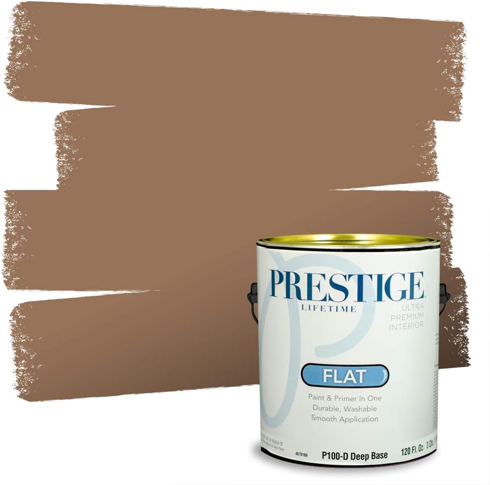PRESTIGE Paints Exterior Paint and Primer In One, 1-Gallon, Flat, Comparable Match of Sherwin Williams* Sable*