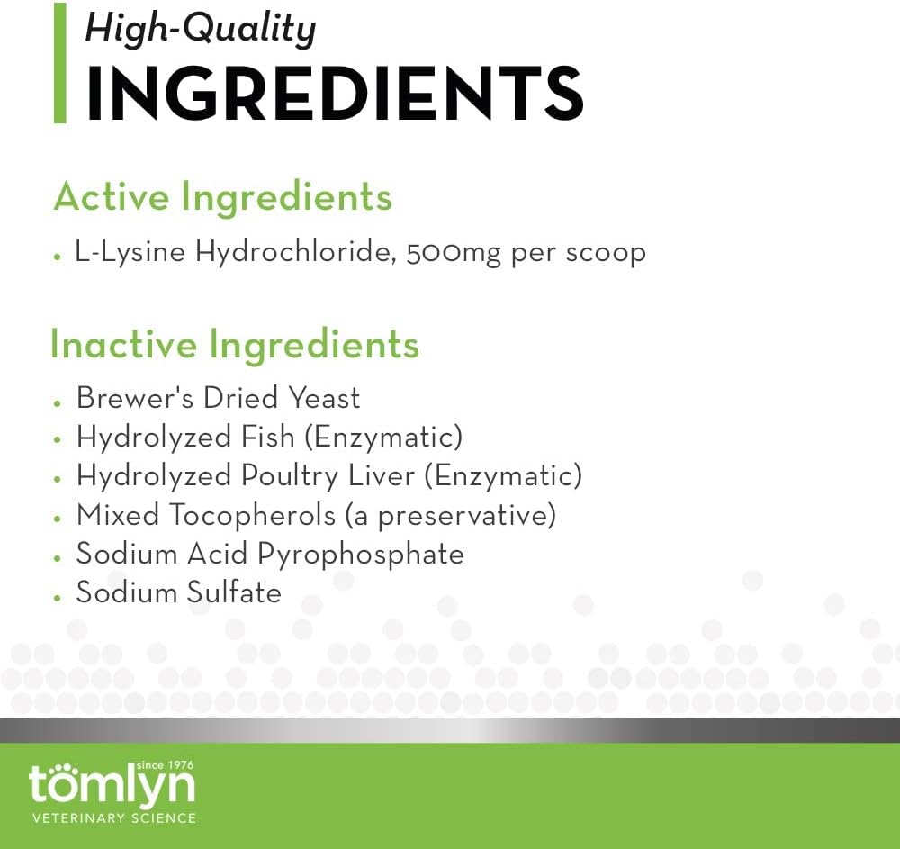 Tomlyn Immune Support Daily L-Lysine Supplement, Fish-Flavored Lysine Powder for Cats and Kittens, 3.5oz