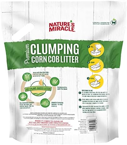 Nature's Miracle Premium Clumping Corn Cob Litter, Tough Odor Bio-Enzymatic Formula, Dust Free