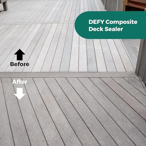 DEFY Extreme Composite Deck Sealer – Crystal Clear Waterproof Sealant for Wood & Composite Surfaces with Zinc Nano-Technology