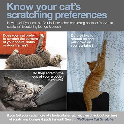 PetFusion 3-Sided Vertical Scratch Play & Perch Cat Scratching Post, 24" x 10.5" x 21.1", Multiple Angle Cat Scratching Pad, 6 Usable Sides