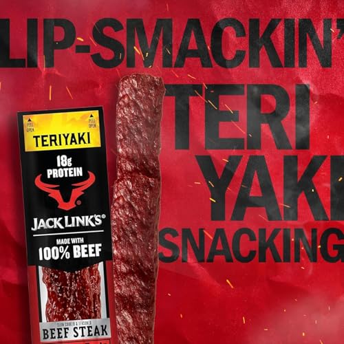 Jack Link's Beef Steak, Original - Protein Snacks, Jerky Meat Snack with 23g of Protein, Made with 100% Beef, Individually Wrapped Bulk Snack Pack, Keto Friendly - 2 Oz. (12 Count)